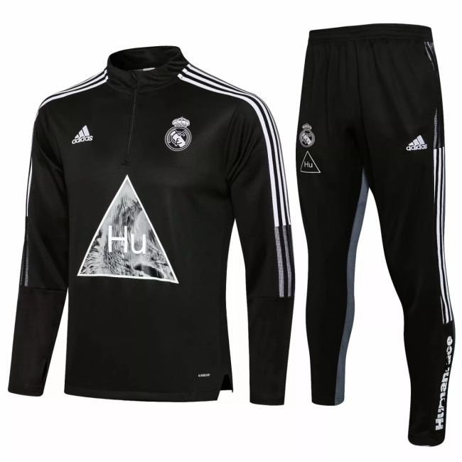 Mens Real Madrid x Human Race Training Suit Black 2021/22