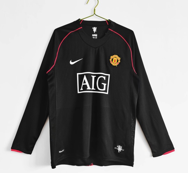 Manchester Utd 07/08 Away Black Long Jersey
