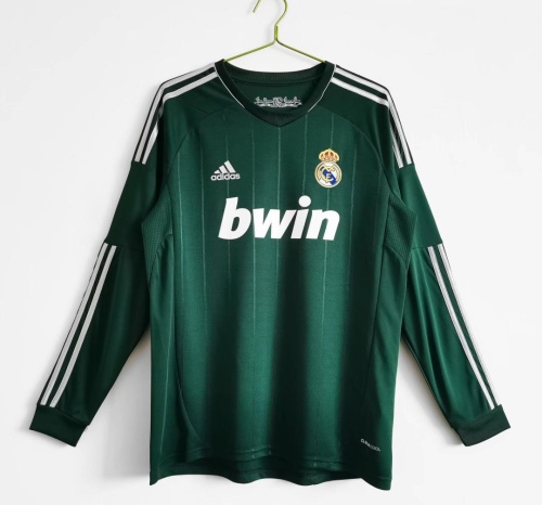Real Madrid 12/13 Third Green Long Soccer Jersey