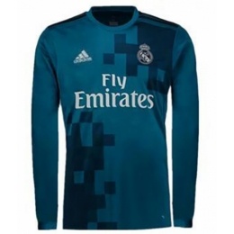 Real Madrid 17/18 Third Blue Long Soccer Jersey