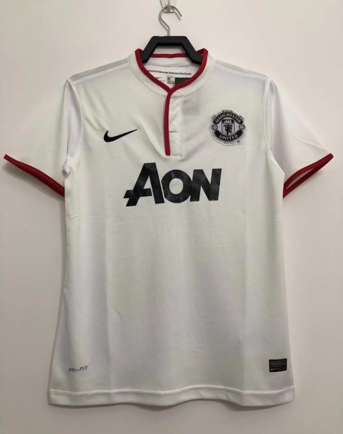 Manchester Utd 13/14 Away White Soccer Jersey