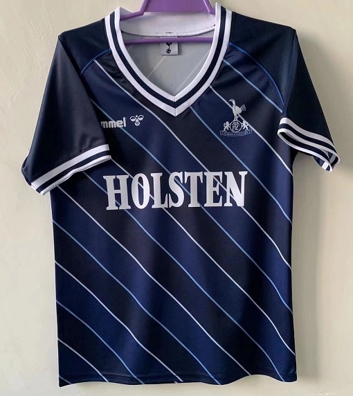 Tottenham 1988 Third Dark Blue Soccer Jersey