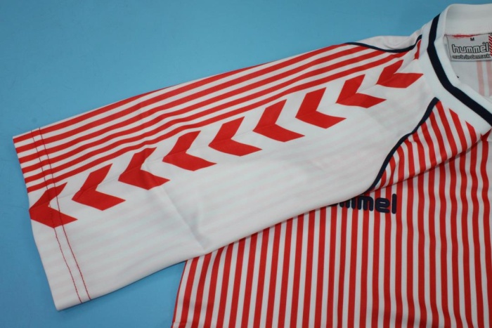 Denmark 1986 Away Red/White Soccer Jersey