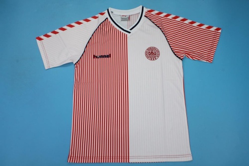 Denmark 1986 Away Red/White Soccer Jersey