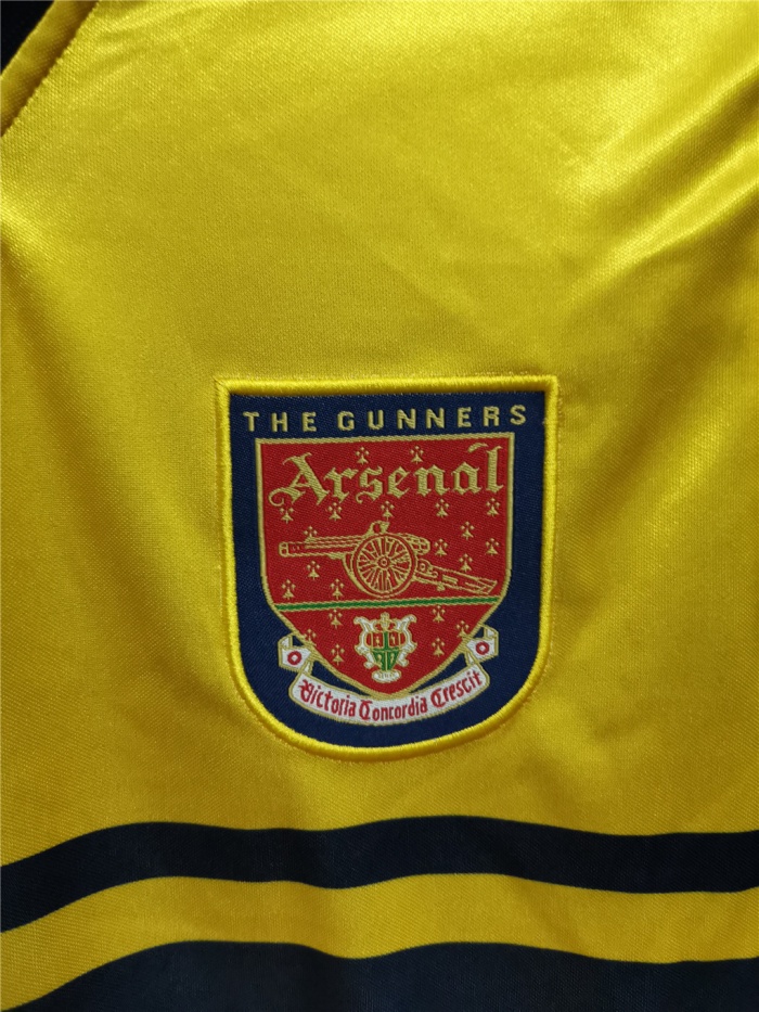 Arsenal 97/98 Away Yellow Soccer Jersey