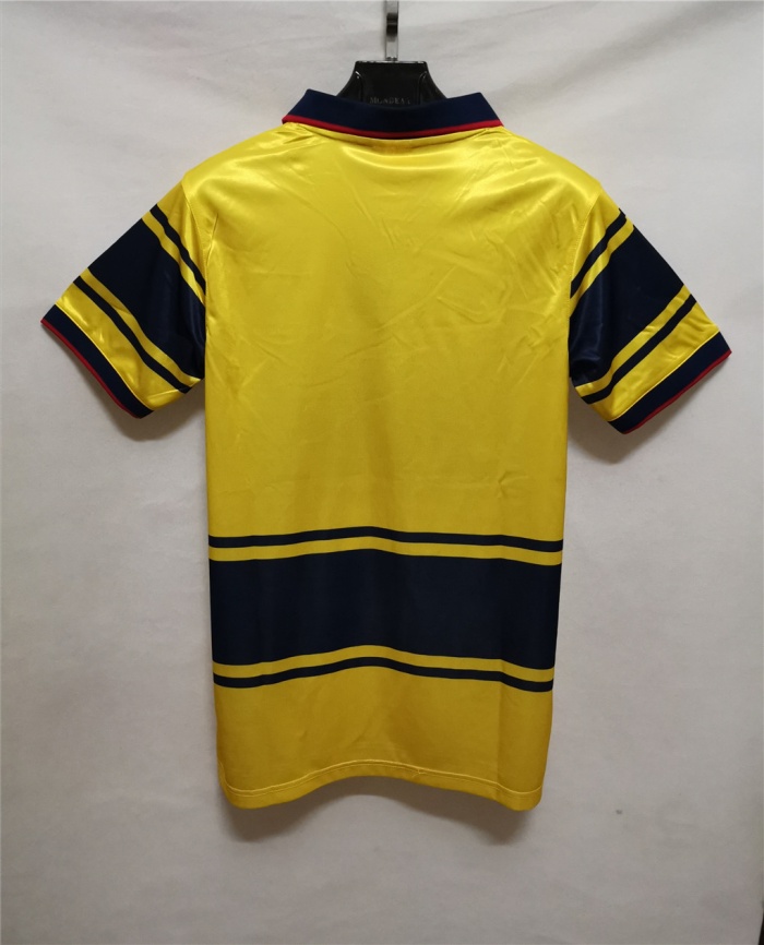 Arsenal 97/98 Away Yellow Soccer Jersey