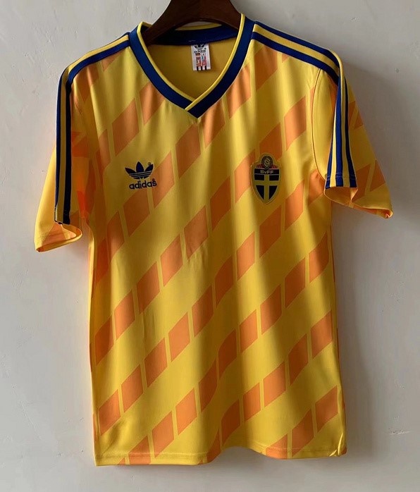 Sweden 1998 Home Soccer Jersey