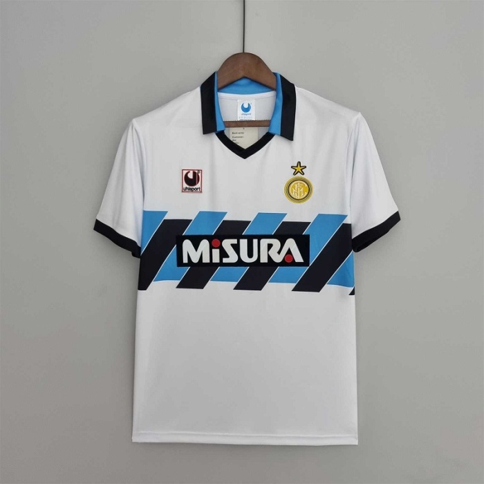 Inter milan 90/91 Away White Soccer Jersey