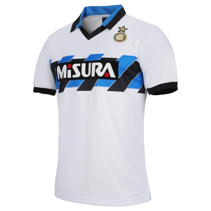 Inter milan 90/91 Away White Soccer Jersey