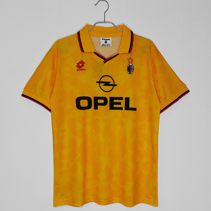 AC Milan 95/96 Third Yellow Soccer Jersey