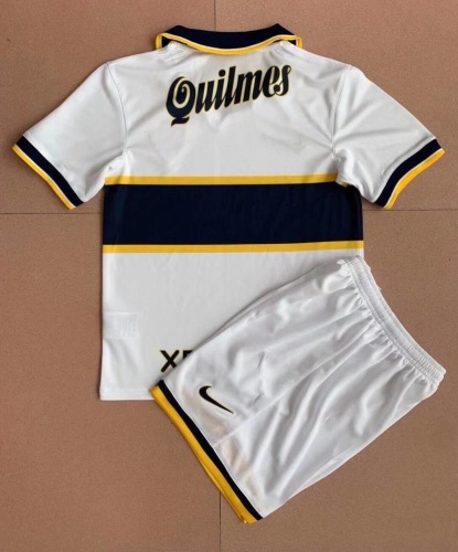 Kids-Boca juniors 96/97 Away White Soccer Jersey