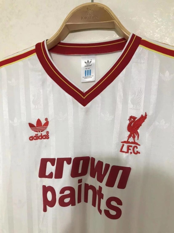 Liverpool 85/86 Away White Long Soccer Jersey