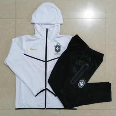 Brazil 2022 Hoodie Tracksuit - White