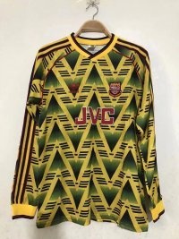 Arsenal 91/93 Away Yellow Long Soccer Jersey