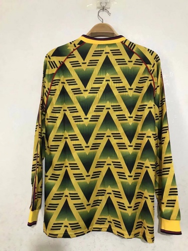 Arsenal 91/93 Away Yellow Long Soccer Jersey