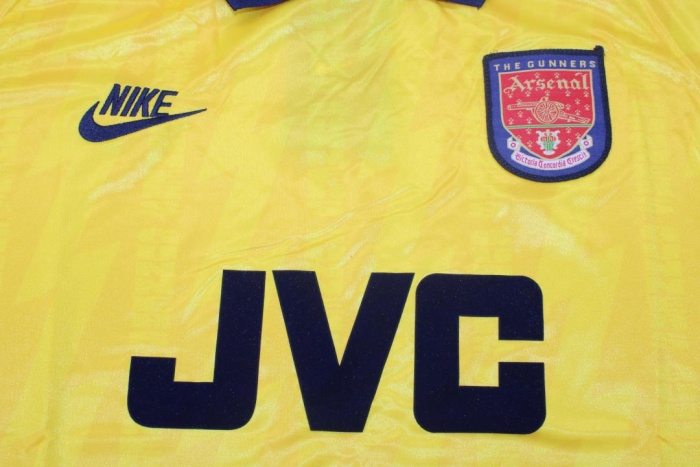 Arsenal 94/95 Third Yellow Soccer Jersey