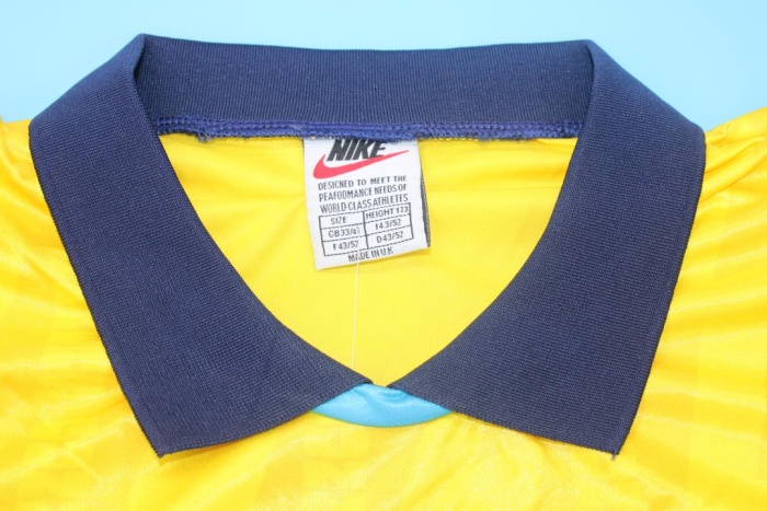 Arsenal 94/95 Third Yellow Soccer Jersey