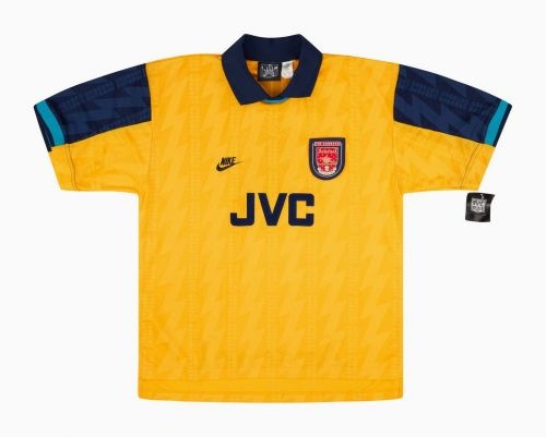 Arsenal 94/95 Third Yellow Soccer Jersey