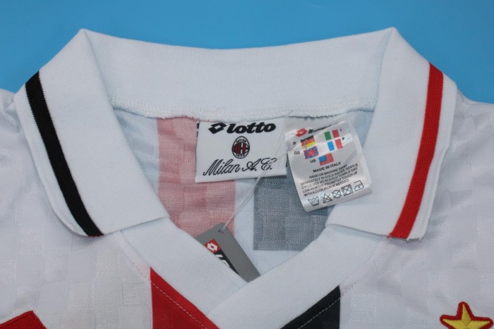 AC Milan 95/96 Away White Soccer Jersey
