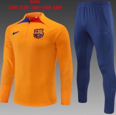 Kids Barcelona 22/23 Tracksuit - Orange