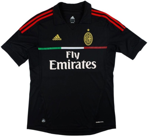 AC Milan 11/12 Third Black Soccer Jersey