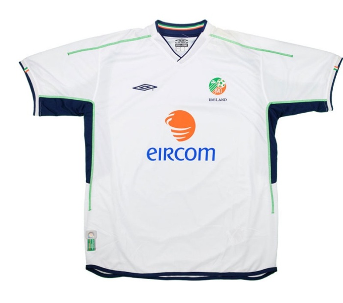 Ireland 2002 World Cup Away White Soccer Jersey