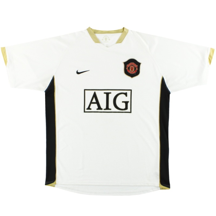 Manchester Utd 06/07 Away White Soccer Jersey