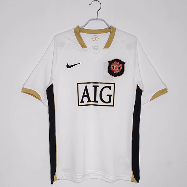 Manchester Utd 06/07 Away White Soccer Jersey