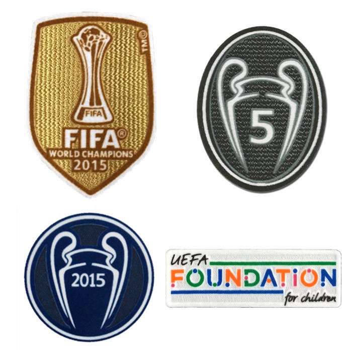 FIFA World Champions 2015+UCL Honor 5+Winners 2015+Foundation Patch