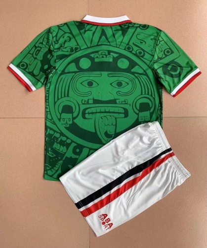 Kids-Mexico 1998 World Cup Home Soccer Jersey