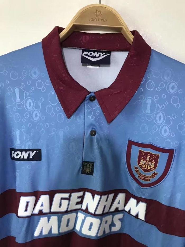 Westham 95/97 Away Blue Long Soccer Jersey