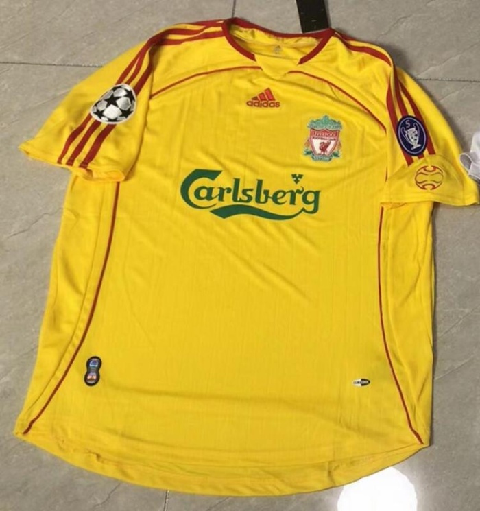 Liverpool 06/07 Away Yellow Soccer Jersey