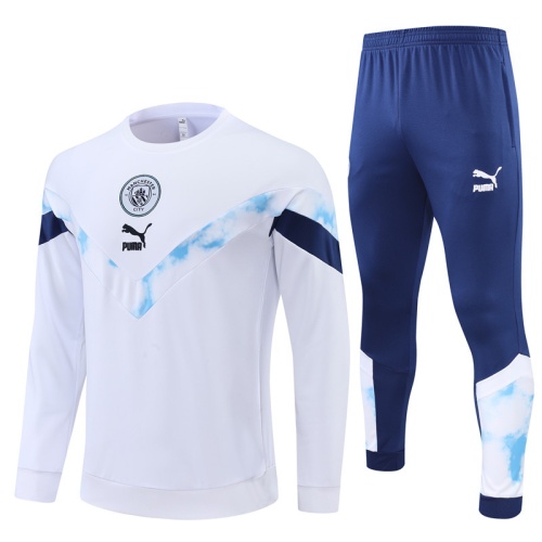 Manchester City 22/23 Tracksuit - White/Sky Blue