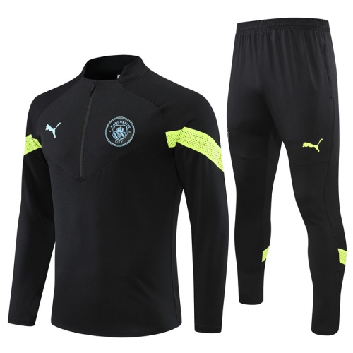 Manchester City 22/23 Tracksuit - Black/Green