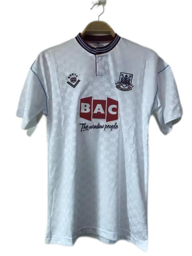 Westham 89/90 Away White Soccer Jersey