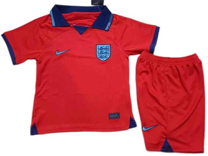 Kids-England 2022 World Cup Away Red Soccer Jersey