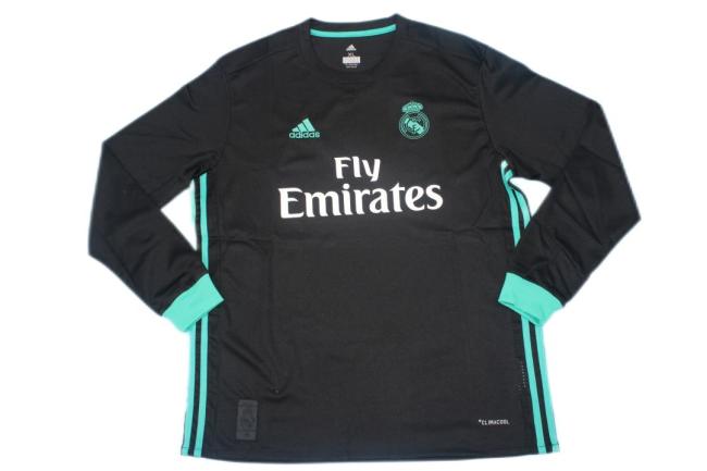 Real Madrid 17/18 Away Black Long Soccer Jersey