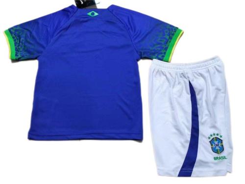 Kids-Brazil 2022 World Cup Away Soccer Jersey