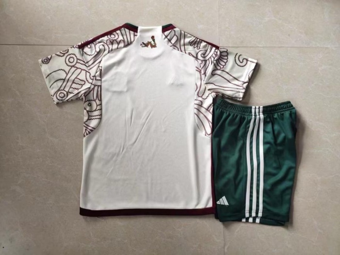 Kids-Mexico 2022 World Cup Away Soccer Jersey
