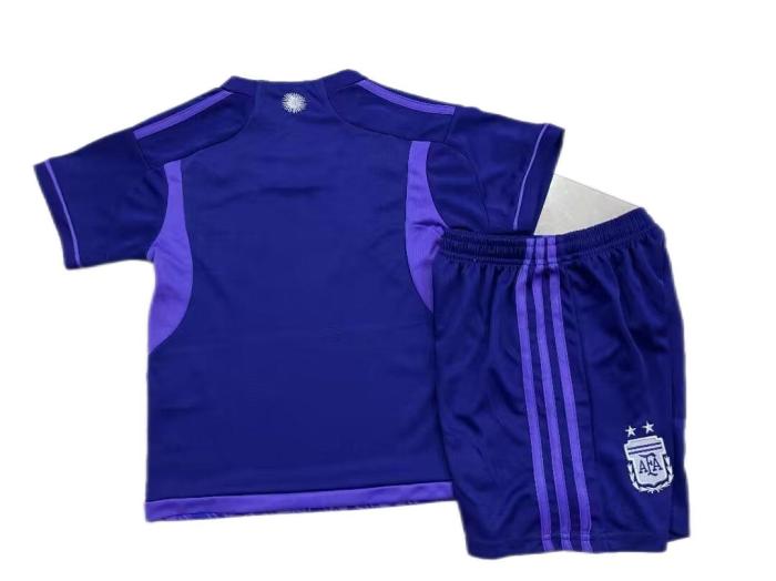 Kids-Argentina 2022 World Cup Away Soccer Jersey