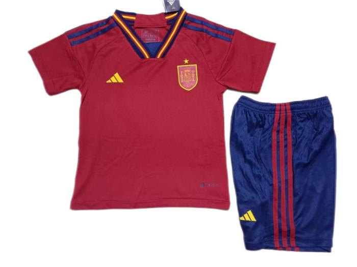 Kids-Spain 2022 World Cup Home Soccer Jersey