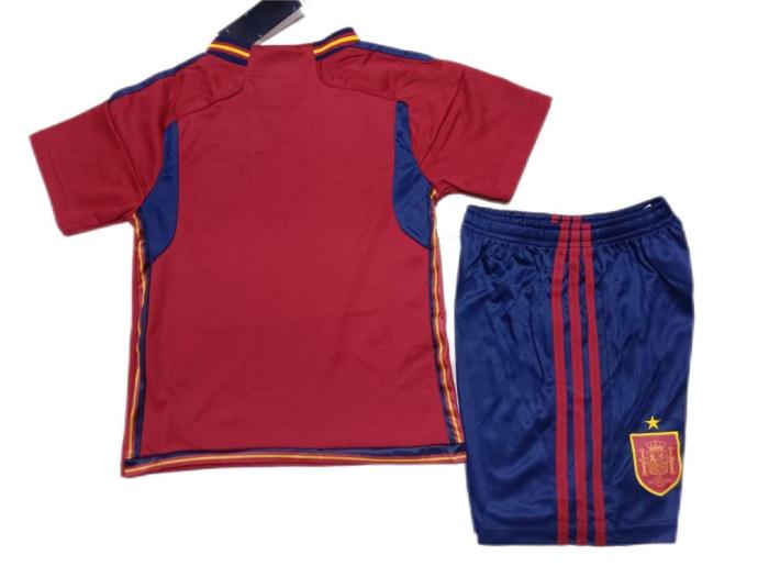 Kids-Spain 2022 World Cup Home Soccer Jersey