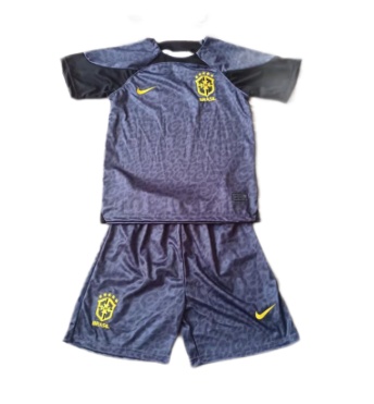 Kids-Brazil 2022 World Cup GK Black Soccer Jersey