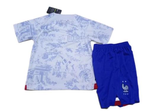 Kids-France 2022 World Cup Away Soccer Jersey