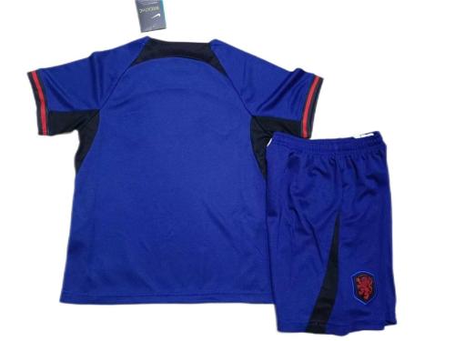 Kids-Netherlands 2022 World Cup Away Soccer Jersey