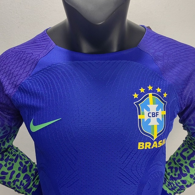 Brazil 2022 World Cup Away Long Jersey(Player)