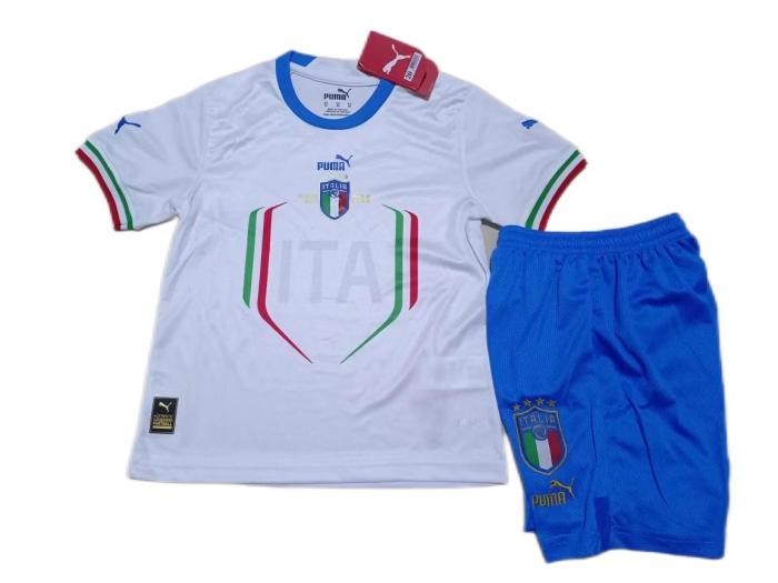 Kids-Italy 2022 World Cup Away White Soccer Jersey