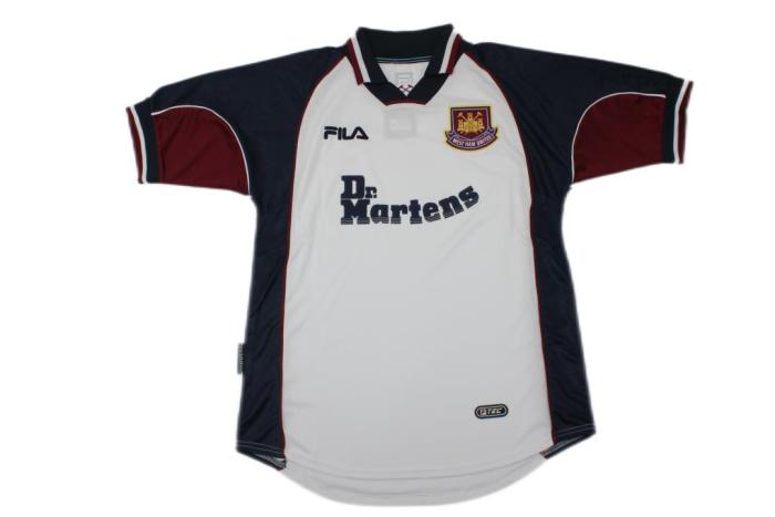 Westham 99/00 Away White Soccer Jersey