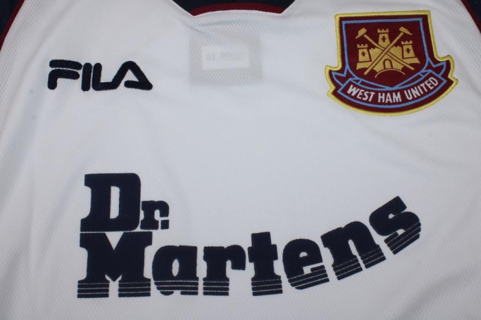 Westham 99/00 Away White Soccer Jersey