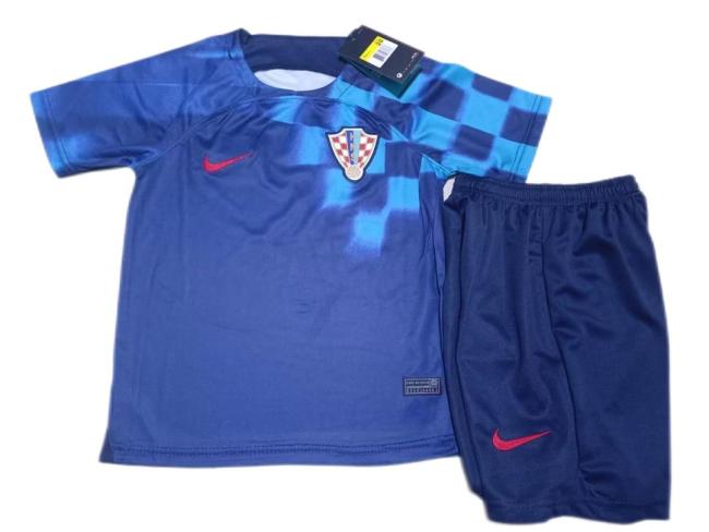 Kids-Croatia 2022 World Cup Away Soccer Jersey